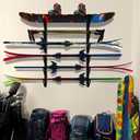UNITEDPOWER Ski Storage Rack, Wall Mounted Snowboard Organizer Shelf, Wall Display Hanger Holds Up 3 Pairs of Skis and Poles, Garage, Home, Shed