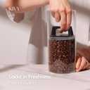 KIVY Vacuum Seal Coffee Canister (Glass) - Coffee Canister with Airtight Lid - Airtight Coffee Jar - Air Tight Coffee Container - Vacuum Storage
