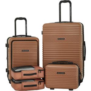 French Connection 5 Piece Mersai Luggage Travel Set, Warm Truffle, Medium