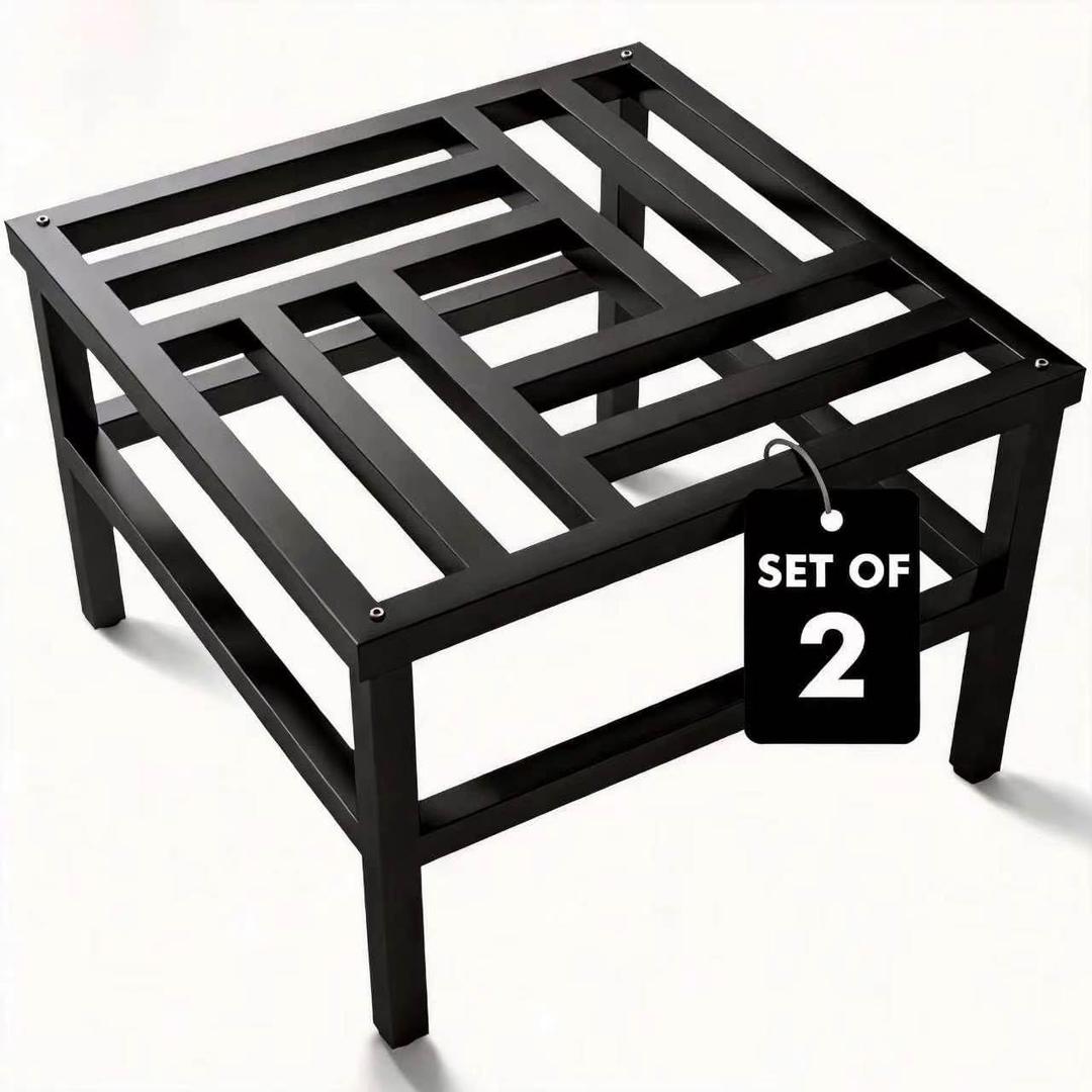 Plant Stand Indoor Outdoor, 2-Pack 18 Inch Heavy Duty Plant Stands Riser Metal Pedestal Stand for Large Flower Pot, Wrought Iron Flower Stand Display Planter Shelf for Living Room, Patio