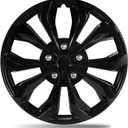 17 Inch Gloss Black Universal Wheel Covers Hubcaps for Steel Wheels, Set of 4, Adjustable Snap-On Design for Most Sedans, SUVs, Trucks & Vans, Tool-Free Install