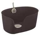 Richell 60037 Paw Trax High Wall Cat Litter Box - Brown - Extra Large
