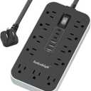 Extension Cord with USB Ports- 5 FT Power Strip with USB, 1625W Multi Outlet with 11 AC Outlet 6 USB (24W/4.8A), Charging Station for Multiple Devices, for Home, Office, Dorm, Gaming Room Essentials