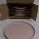 AmorArc Ceramic Dinner Plates Set of 6,10.0 Inch Matte Stoneware Plates for Kitchen,Modern Flat Dinnerware Dishes Set,Microwave& Dishwasher Safe, Scratch Resistant, Matte Pink