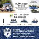 6 Person Instant Tent, Waterproof Pop Up Tents for Camping with Rainfly, 60 Seconds Easy Setup, Automatic Cabin Tent for Family Camping with Expandable Carry Bag & Upgraded Ventilation