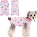 Coppthinktu Recovery Suit for Dogs After Surgery, Dog Onesie Surgery Recovery Suit for Female Spay, Soft Surgical Pajamas Bodysuits for Puppy to Prevent Licking Dog Cone Alternative (Small)