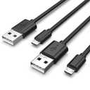 Superer 2 Pack 10 ft Micro USB Charger Cable Fit for PS4 Controller, Xbox One X S, Kindle Paperwhite, Amazon Fire Tablet, Roku Streaming Stick Express Premiere+, Android Phone Data Sync Power Cord (Black)