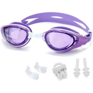 2 x WAVE Nearsighted Swim Goggles,Shortsighted Swimming Goggles for Adults Youth, Anti Fog UV Protection Comfort Silicone Frame -10