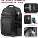 star cloud Rolling Backpack with Wheels, USB & Type-C Charging Ports, 21x14x9, Water-Resistant, 17.3" Laptop Compartment, EVA Material,Wheeled Business Backpack for Travel, Work, College, Large