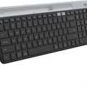 Logitech K585 Multi-Device Slim Wireless Keyboard, Built-in Cradle for Device; for Laptop, Tablet, Desktop, Smartphone, Win/Mac, Bluetooth/Receiver, Compact, Easy Switch, 24 Month Battery - Graphite