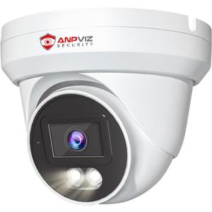 Anpviz 4K PoE Camera Turret 8MP IP Camera Outdoor, PoE Security Cameras with AI Human Vehicle Detection, 100FT Smart Dual Light Color Night Vision, Built-in Mic, IP66 Waterproof (U Series)