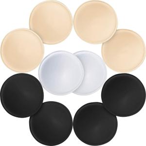 URSMART 5 Pairs Round Bra Inserts Pads, Removable and Washable Bra Cups Inserts for Bikinis Top Swimsuit Sport Bra (A/ B Beige White Black 5 Pairs)