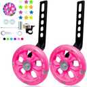 DDJKCZ Training Wheels Flash Mute Big Wheel Compatible for 12 14 16 18 20 inch Single Speed Bicycle (Rose)