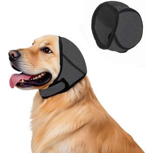 Dog Ear Muffs Noise Protection, Water-Resistant, No-Shake Ear Muffs for Grooming, Bathing, Swimming & Noise Relief (Small, Grey)