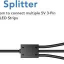 EZDIY-FAB 12V to 5V RGB Converter, 3-Way Splitter, SATA Connector, 50 Color Modes, 100x 5V LEDs
