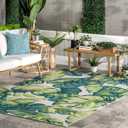 nuLOOM Lisa Floral & Paisley 5x8 Indoor/Outdoor Area Rug for Living Room Patio Deck Front Porch Kitchen, Green Multicolor/Ivory