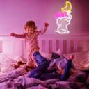 2 x Moonlit Elephant Neon Sign for Wall Decor, Cute Dimmable Animal Neon Lights for Kids' Room or Bedroom, USB Powered LED Sign Christmas, Birthday, and Party Gift for Kids(16.5"x9.3")