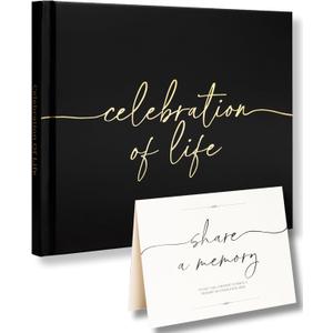 Lamare Funeral Guest Book for Memorial Service  Elegant Celebration of Life Guest Book and in Loving Memory Guest Book - Condolences Book for Funeral (Black)