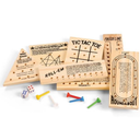 Zummy Pack of 7 Mini Wood Games with Dice and Pegs, Tic Tac Toe, Mind Magic