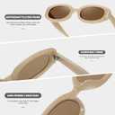 Trendy Skinny Oval Sunglasses for Women Men Retro 90s Fashion Narrow Square Rectangle Sunglasses Vintage UV400 (Light Brown Frame-brown Lens)