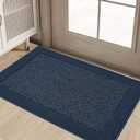 BEQHAUSE Indoor Door Mat 20" x 32", Dirt Trapper Door Mats Non-Slip Entryway Rugs Washable, Resist Dirt Absorbent Welcome Mat, Low Profile Floor Mats for Front Back Door and Entryway, Blue (1'8" x 2'8" (Rectangular))