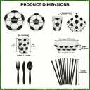 Soccer Party Supplies for 10 114 Pcs Set with Dinner & Dessert Plates, Cups, Napkins, Cutlery, Straws, Popcorn Boxes & Snack Trays | Disposable Sports Birthday Party Tableware
