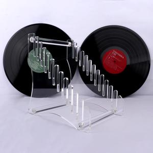Vinyl Record Holder, Vinyl Record Storage Stand, Record Display Rack for CD, Game Disc, Magazine, Display Stand Designed for Provide a Tailor-made Storage Solution for 12 Albums (Transparent 1pc)