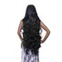 AGPTEK 40 Inches Heat Resistant Long Curly Wave Wig with Full Head Clip - Black