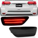 D-Lumina Rear Bumper LED Reflectors Light Lamp Assembly Fog Light Kit Compatible with Je-ep Grand Cherokee, Compass, Patriot  Dodge Journey, Rear Bumper Reflector Light Smoked Len Foglamp, Pack of 2