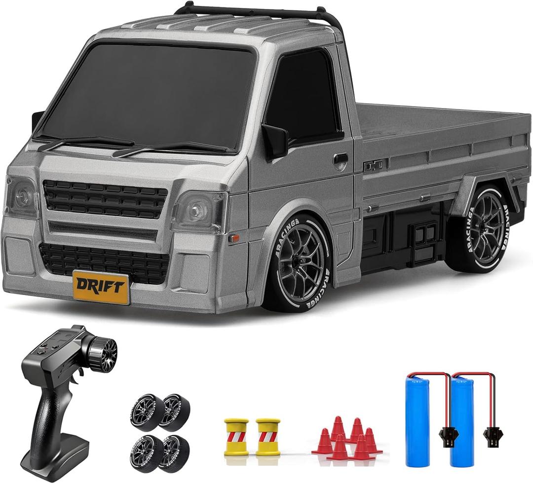 ACAMMZAR RC Drift Car, 1:24 Remote Control Car, 20KM/H 4WD Drift RC Truck with Lights, Extra Racing Tires, High Speed RC Cars for Kids Adults Boys Girls