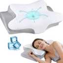 Cervical Neck Pillow for Pain Relief, Ergonomic Contour Pillow, Orthopedic Memory Foam Neck Support Pillow for Side, Back & Stomach Sleepers