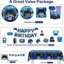 213 Pcs 10th Birthday Decorations for Boys Serve 25 Guests, Video Game 10 Years Old Party Decorations Level 10 Banner, Cake Topper, Plates and Napkins, Tableware Set, Tablecloth, Boys 10th Birthday