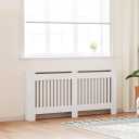vidaXL Radiator Cover, Radiator Guard for Home Office, Heater Cover for Living Room Decorative, Heating Cabinet Protective Cover, White MDF