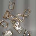 10 Pcs Stainless Steel Napkin Rings Metal Napkin Ring Holders Valentine's Day Modern Serviette Buckles Metallic Adornment for Spring Table Kitchen Dinner Party Wedding (Matte Gold Semicircle)