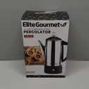 Elite Gourmet 6-Cup Electric Coffee Percolator  Stainless Steel, Fast Brewing, Keep Warm with Auto Shut-Off, Clear Brew Progress Knob, Cordless Serving Base, Reusable Filter, 1000W