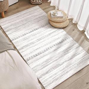 Nakagishi Area Rug Living Room Rugs: 3x5 Soft Machine Washable Boho Neutral Farmhouse Stain Resistant Moroccan Indoor Floor Carpet for Bedroom Nursery Kids Entryway Kitchen Entry Bedside Home- Gray