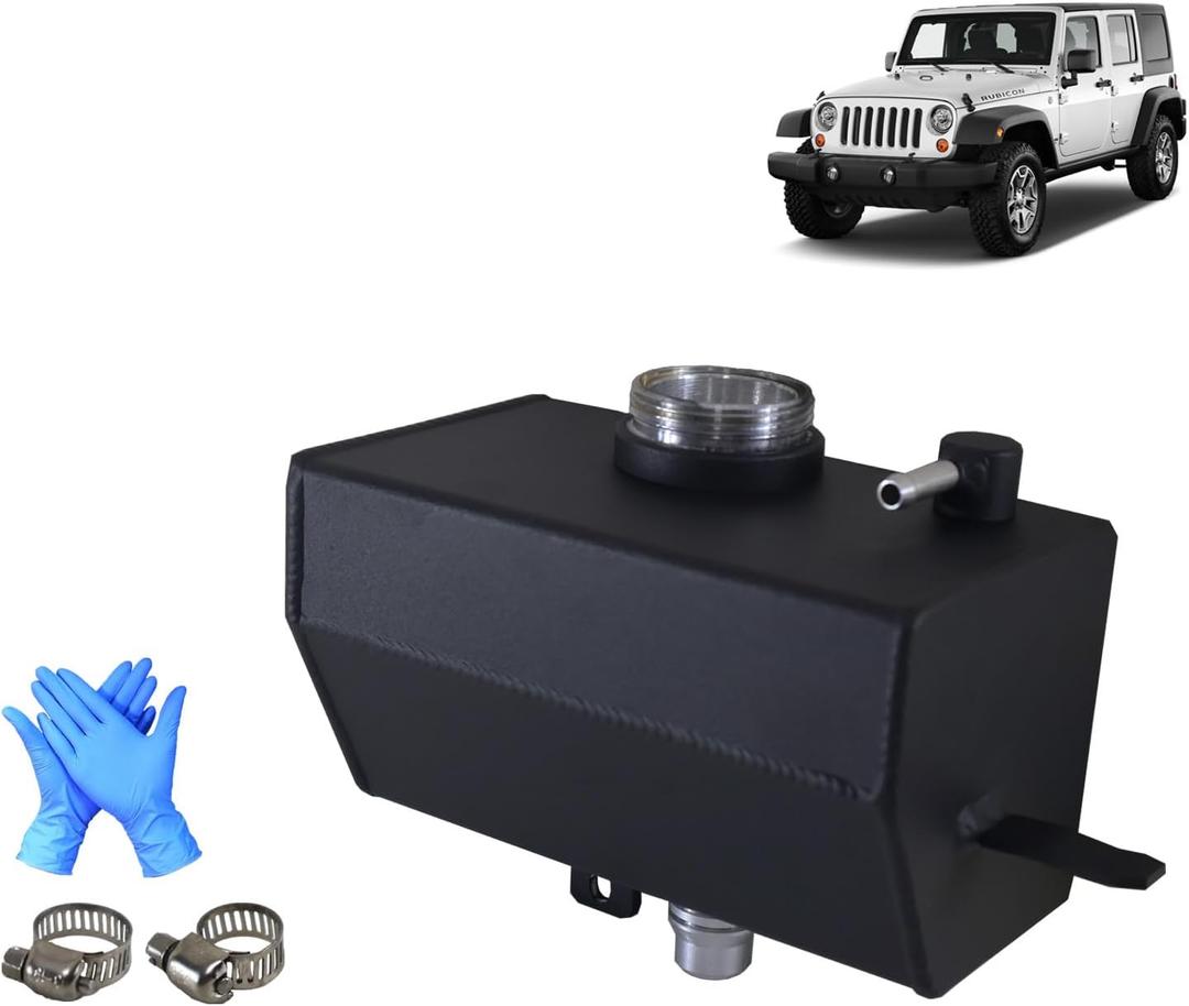 Aluminum Alloy Front Coolant Reservoir Expansion Tank Compatible with JEEP Wrangler JL JLU 2018-Present, Gladiator JT 2020-Present 2.0&3.6L, Coolant Recovery Bottle, Replace# 68364312AC