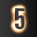 LMP 12V DC Low Voltage Led House Numbers Address Numbers 8 Inches, Modern Lighted House Numbers glow at night, Waterproof Corrosion Resistant, Easy to Install (number 5 No Powers)