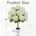 Hollyone Artificial Hydrangea Tree 3FT White Hydrangea Artificial Flowers Tree in Pot Fake Hydrangeas Plants & Flowers in Planter Greenery Potted Plant Indoor Outdoor Front Door Porch Home Decor
