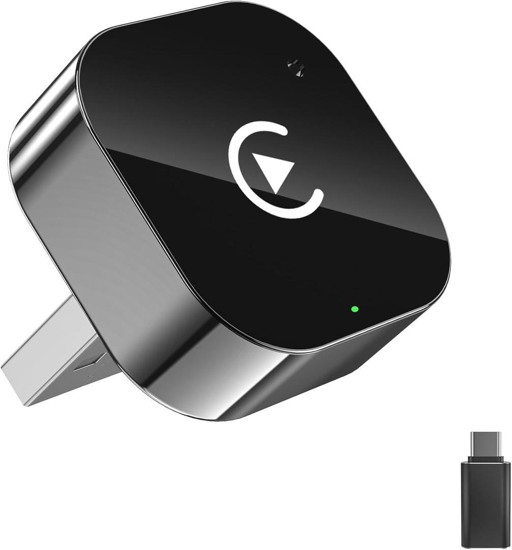 Wireless Carplay Adapter & Android Auto 2025 Upgrade Wired CarPlay to Wireless,2-in-1 Mini USB Design with Fast Stable Connection Car Play for Apple iOS 10+, Android 11+ Version (Black)