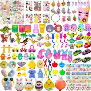287PCS Easter Egg Fillers Basket Stuffers Essentials, Small Miny Toys Assortment Gift for Kids Girls Boys Party Favors Classroom Prize Supplies