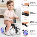 Umatoll Colorful Lighting Baby Balance Bike Toys for 1 Year Old Boys Gifts, Adjustable Seat Baby Walker, One Year Old Boy Birthday Gifts, 12-24 Months Toddler First Ride on Toys