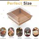 Leafiew 50 Pack Small Charcuterie Boxes with Clear Lids - To Go Paper Mini Charcuterie Box, Disposable Food Containers, 5Inch Dessert Boxes - Sandwich, Cookie, Sushi, Cake Slice, Strawberries (Brown)