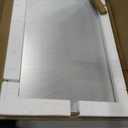 LOAAO 24x36 Inch White Metal Framed Bathroom Mirror for Wall, White Bathroom Vanity Mirror Farmhouse, Large Rounded Rectangle Mirror, Anti-Rust, Hangs Horizontally or Vertically