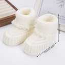 2 Pairs Baby Booties Newborn Baby Hand Crochet Knit Boots Infant Soft Cozy Warm Shoes for Toddler Girls Boys (White)