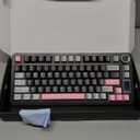 AULA S75 PRO Wireless Mechanical Keyboard with Screen&Knob, 75% Hot Swappable Gaming Keyboard with Pre-lubed Switches, RGB Backlit, PBT Keycaps Creamy Sounding Pc Gaming Keyboards (Black&Gray&Pink)