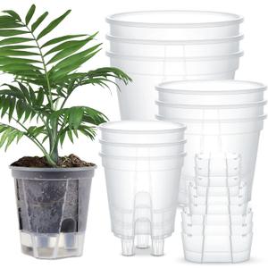 9 Pcs Self Watering Pots for Indoor Plants with Deep Reservoir and High Drainage Holes for Outdoor Plants and Flowers(Clear,4.72'', 5.91'', 7.09'')