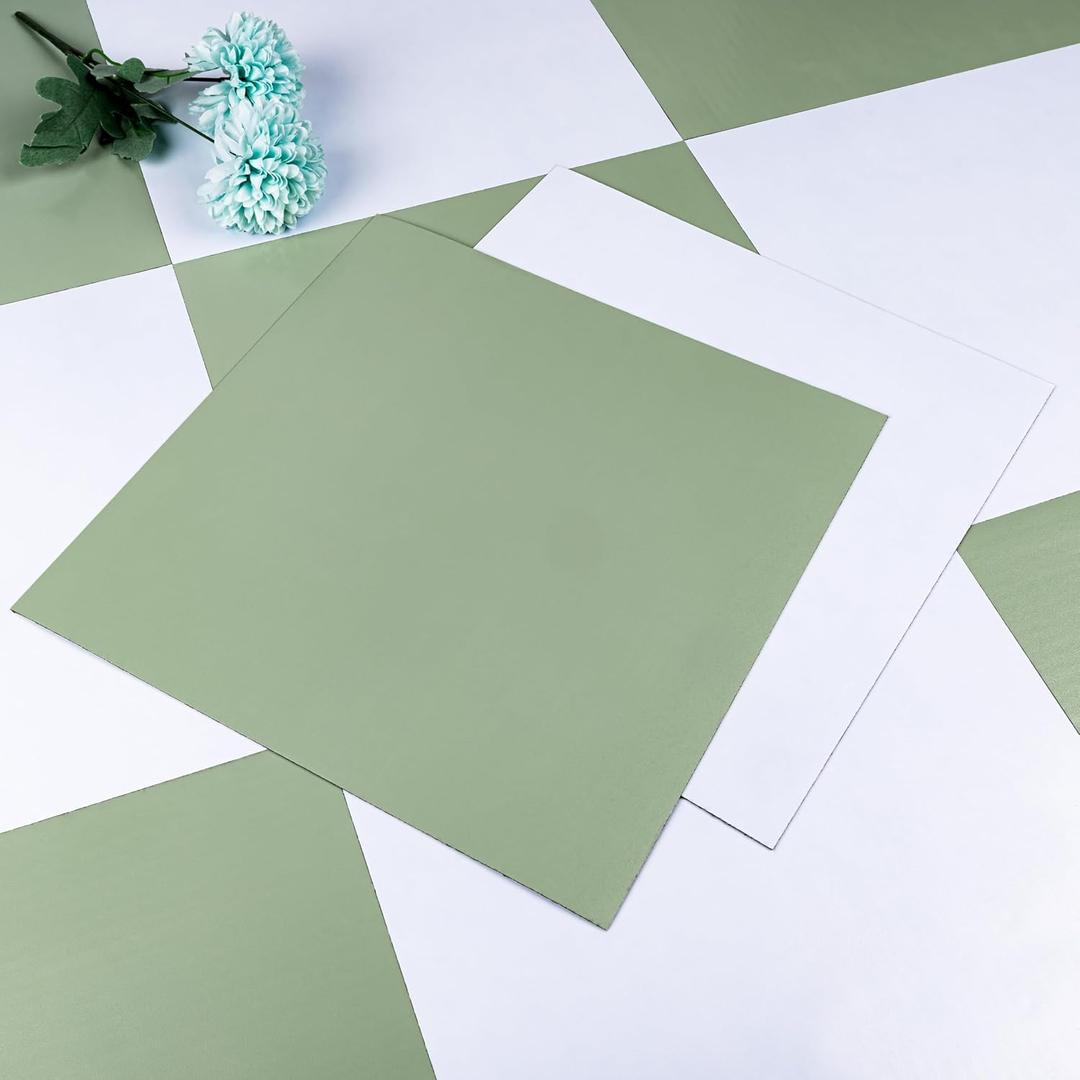 Alow Peel and Stick Floor Tile Waterproof, 10pcs Vinyl Flooring 12inX12in Easy to use, Light Green Peel and Stick Flooring Suit for Bathroom, Kitchen, Toilet