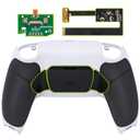 eXtremeRate Black Rubberized Grip Programable Rise 2.0 Remap Kit for PS5 Controller BDM-010 020 Models, Custom Upgrade Board & White Redesigned Back Shell & Black Back Buttons Set for PS5 Controller