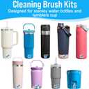 XANGNIER 4 PCS Water Bottle Cleaner Brush Set for Stanley Tumbler 40 oz/30 oz/20 oz Cup,Multifunctional Bottle Brush and Long Silicone Straw Cleaner Brush,Cleaning Kit for Owala/Yeti Cup Accessories